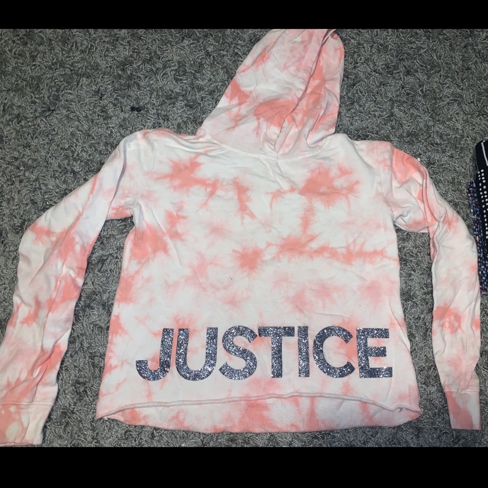 Justice tiedye cropped hoodie